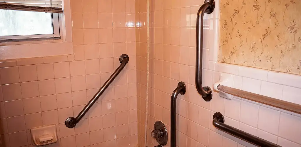 Shower grab bar installation for bathroom safety and accessibility in Boulder, CO