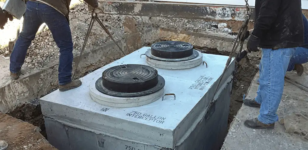 Grease trap installation for a commercial property drainage system in Boulder, CO