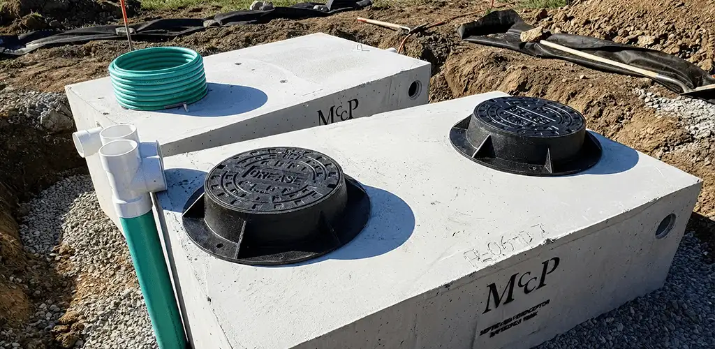 Grease trap installation unit set in place for drainage protection in Boulder, CO
