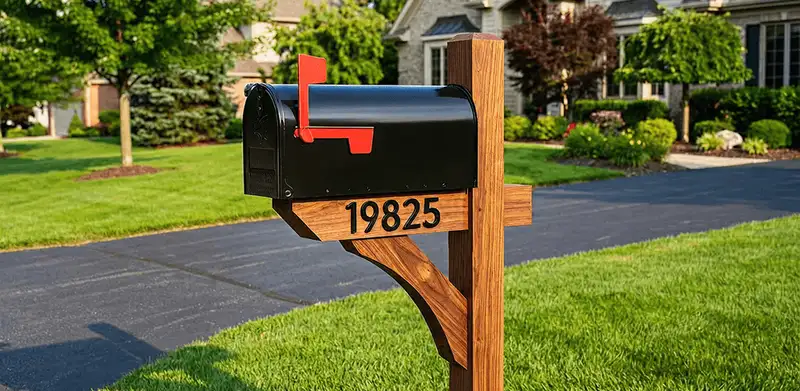 New mailbox installation with post and address number for a home in Boulder, CO